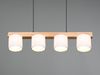 Pendelleuchte, Holz, Stoff, weiß, H 150 cm Bild 3