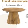 Couchtisch rund 60 x 60 x H 35 cm, MDF in Holzoptik, pflegeleicht und vielseitig einsetzbar Bild 5