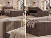 Boxspringbett INERO KING DUO mit Stauraum, Doppelbett 160x200, Bett mit Multipocket-Matratze H3 und Topper Visco, modernes Boxspringbett, hohe Kopfteil - Braun Velvet Bild 2