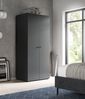 Kleiderschrank 2-türig (B/H/T: 80x176x51 cm) in anthrazit Nachbildung Bild 5