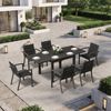 Furnicopia Garten-Essgruppe Gartenmöbel set gartenlounge set fur 4–8 Personen, (7-tlg), Ausziehbarer Gartentisch & Stühle, wetterfest & stabil Bild 2