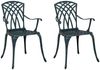 vidaXL Gartenstuhl 2 pcs Grün 53 x 51 x 88,5 cm Aluminium 42002401 Bild 2