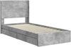 vidaXL Bettgestell mit Stauraum und Kopfteil Betongrau 75 x 190 cm 3414070 Bild 4