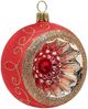 Reflexkugel Ø 8cm, Weihnachtsrot Eis, Spitzenbordüre - Schatzhauser Weihnachtsschmuck Bild 1