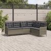 vidaXL Gartensofa in L-Form mit Kissen Grau Poly Rattan 369002 Bild 3