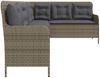 vidaXL Gartensofa in L-Form mit Kissen Grau Poly Rattan 369002 Bild 5