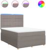 vidaXL Boxspringbett mit Matratze Taupe 160x200 cm Stoff 3294411 Bild 2