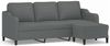 vidaXL 3-Sitzer-Sofa mit Hocker Dunkelgrau 180 cm Stoff 3201136 Bild 2