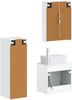 vidaXL Badezimmermöbel-Set 4 pcs Weiß Ingenieurholz und Glas 3407447 Bild 3