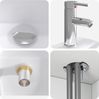 vidaXL Badezimmermöbel-Set 4 pcs Weiß Ingenieurholz und Glas 3407447 Bild 5