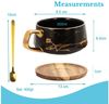 Intirilife Tasse, 1-tlg, Keramik, 1x Kaffeetasse, Teetasse mit Holz Untersetzer Becher Bild 4