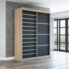 Schwebetürenschrank COLIN 2-türig Schrank 180 cm Farbe: Sonoma , schwarz Bild 2
