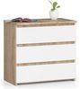 Home Collective Kommode mit drei Schubladen, 57 cm hoch und 60 cm breit, Wohnzimmer, Schlafzimmer, Flur, Sideboard, Highboard, viel Stauraum, sonoma weiß Bild 4