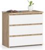 Home Collective Kommode mit drei Schubladen, 57 cm hoch und 60 cm breit, Wohnzimmer, Schlafzimmer, Flur, Sideboard, Highboard, viel Stauraum, sonoma weiß Bild 5