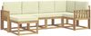vidaXL Outdoor-Sofagarnitur mit Kissen 6 pcs Weiß und Creme Polyester 3387869 Bild 2