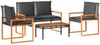 vidaXL 4-tlg. Garten-Lounge-Set mit Kissen Schwarz Poly Rattan 365858 Bild 2