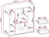 Kleiderschrank Elena 4D mit Spiegel (Farbe: Eiche Sonoma, ohne Schrankaufsatz) Bild 4