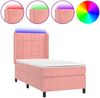 vidaXL Boxspringbett mit Matratze & LED Rosa 100x200 cm Samt 3139552 Bild 2