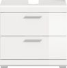 Xonox Scout Waschbeckenunterschrank (B/H/T: 60x56x34 cm) in weiß Nachbildung und weiß Hochglanz tiefzieh Bild 2