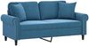 vidaXL 2-Sitzer-Sofa mit Zierkissen Blau 140 cm Samt 3200954 Bild 3