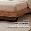 Liadomo Bettgestell Bologna Cozy, Bett, Einzelbett, Doppelbett, Massivholzbett, Akazie (Liegefläche 140 x 200, 160 x 200, 180 x 200 cm), Polsterkopfteil, Cozy-Look, mit Metallkufen schwarz Bild 4