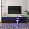 TV-Schrank 180 cm mit LED-Beleuchtung, Lowboard Sideboard Medienmöbel in Schwarz Hochglanz mit Glaslaminat Bild 3