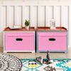 ABC Faltbare Aufbewahrungsbox aus Stoff mit Deckel und Metallgriff, 3er-Set, rosa Bild 3