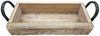 Spetebo Dekoschale Holz Schale Ziegel mit Griffen - 35 x 14 cm (Packung, aus Kiefernholz), Vintage Holz Deko mit 2 Griffen Bild 4