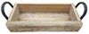 Spetebo Dekoschale Holz Schale Ziegel mit Griffen - 35 x 14 cm (Packung, aus Kiefernholz), Vintage Holz Deko mit 2 Griffen Bild 3