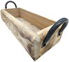 Spetebo Dekoschale Holz Schale Ziegel mit Griffen - 35 x 14 cm (Packung, aus Kiefernholz), Vintage Holz Deko mit 2 Griffen Bild 2