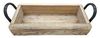 Spetebo Dekoschale Holz Schale Ziegel mit Griffen - 35 x 14 cm (Packung, aus Kiefernholz), Vintage Holz Deko mit 2 Griffen Bild 5
