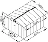 Vente-unique - ARCHER Gartenhaus Metall Grau - B 372 cm x H 172 cm x L 330 cm Bild 4