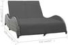 vidaXL Doppel-Sonnenliege mit Auflage Poly Rattan Anthrazit 49495 Bild 5
