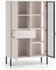 Vitrine Barnee Glasvitrine 92 x 40 x 150 cm 3-türig mit Beleuchtung Farbe: weiß Bild 3