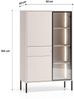 Vitrine Barnee Glasvitrine 92 x 40 x 150 cm 3-türig mit Beleuchtung Farbe: weiß Bild 4