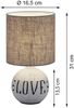 LED Tischleuchte Keramik-Sockel Schriftzug LOVE Stoffschirm Braun, Höhe 31cm Bild 3