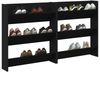 2er-Set Schuhschränke, Schuhkipper modern Schwarz Eichen-Optik 85 x 18 x 90 cm Bild 3