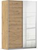 rauch Kleiderschrank, Schwebetürenschrank SUBITO, 2-türig, 1 Spiegeltüre, Eiche Artisan, 136 x 197 x 61 cm Bild 3