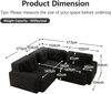Flieks 2-Sitzer Modulares Ecksofa, Cloud Sofa Cord rahmenlos, Lounge Sofa bodennah, mit breiten Armlehnen, Schwarz Bild 4