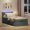 vidaXL Ottomane Bett mit Matratze & LEDs Dunkelgrau 90x200 cm Stoff 3312278 Bild 3