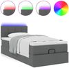 vidaXL Ottomane Bett mit Matratze & LEDs Dunkelgrau 90x200 cm Stoff 3312278 Bild 5