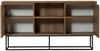 Dmora Kommode Levante, Wohnzimmerbuffet, Wohnzimmer-Sideboard, Moderne Küchen-Speisekammer, 140x36h72 cm, Walnuss und Schwarz Bild 5