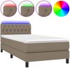 vidaXL Boxspringbett mit Matratze & LED Taupe 90x190 cm Stoff 3133361 Bild 2