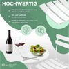 KESSER® Bistroset 3-teilig Bistrotisch mit 2 klappbaren Stühle Set Balkonset Balkonmöbel Klapp-Möbel Gartenset Sitzgarnitur Gartengarnitur Gartenmöbel Sitzgruppe Metall Bistro Gartentisch inkl. Abdeckung Weiß Bild 4