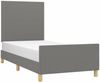 vidaXL Polsterbett mit hohem Kopfteil Stoff Dunkelgrau 100x200 cm Bild 3