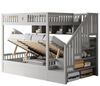 HAUSS SPOLE Etagenbett mit Stauraumtreppe,140×200Jugendbett Hochbett mit Sicherheitsgeländer (mit Stauraumtreppe, Regalen und hydraulischem Unterbett, 140x200 cm), Inklusive Matratze Bild 4