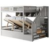 HAUSS SPOLE Etagenbett mit Stauraumtreppe,140×200Jugendbett Hochbett mit Sicherheitsgeländer (mit Stauraumtreppe, Regalen und hydraulischem Unterbett, 140x200 cm), Inklusive Matratze Bild 3