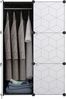 Home Collective Kleiderschrank Modular, Kombischrank, Steckregal, 3kg Kammerkapazität 6 Regalen und 2 Kleiderstangen, Polypropylenplatten, schwarzes Muster Bild 3