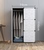 Home Collective Kleiderschrank Modular, Kombischrank, Steckregal, 3kg Kammerkapazität 6 Regalen und 2 Kleiderstangen, Polypropylenplatten, schwarzes Muster Bild 2