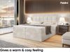 MEBLINI Boxspringbett TAPO 1 160x200 cm mit Bettkasten - H3/Creme Samt Polsterbett - Doppelbett mit Topper & Taschenfederkern-Matratze Bild 4